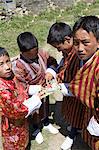 Bhutanischen Kinder, buddhistische Festival (Tsechus), Haa-Tal, Bhutan, Asien