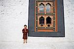 Bhutanischen junge in traditioneller Kleidung, Trashi Chhoe Dzong, Thimphu, Bhutan, Asien