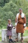 Vater und Sohn, Trongsa, Bhutan, Asien