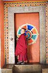 Bouddhiste monk, Paro Dzong, Paro, Bhoutan, Asie