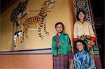 Bhutanese girls, Paro Dzong, Paro, Bhutan, Asia
