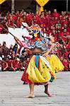 Buddhist festival (Tsechu), Trashi Chhoe Dzong, Thimphu, Bhutan, Asia