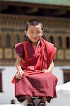 Junge buddhistische Mönch, Trashi Chhoe Dzong, Thimphu, Bhutan, Asien