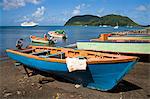 Pêche bateaux, Prince Rupert Bay, Portsmouth, la Dominique, petites Antilles, îles sous-le-vent, Antilles, Caraïbes, Amérique centrale