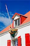 Building detail on Ernest Deproge Street, Fort-de-France, Martinique, French Antilles, West Indies, Caribbean, Central America