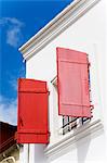 Building detail on Ernest Deproge Street, Fort-de-France, Martinique, French Antilles, West Indies, Caribbean, Central America