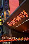 Subway entrance, Times Square, Midtown Manhattan, New York City, New York, United States of America, North America