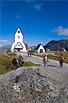 Port of Nanortalik church, Island of Qoornoq, Province of Kitaa, Southern Greenland, Kingdom of Denmark, Polar Regions