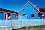 Colorful houses, Port of Nanortalik, Island of Qoornoq, Province of Kitaa, Southern Greenland, Kingdom of Denmark, Polar Regions