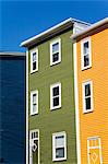 Maisons colorées en Amérique du Nord de Saint-Jean Terre-Neuve, Québec,