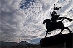 Gigantic bronze statue, Yushu, Qinghai, China, Asia