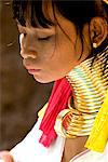 Long cou femme, Karen Padaung, Chiang Mai, Thaïlande, Asie du sud-est, Asie