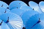 Blue umbrellas drying in the sun, Borsang, Chiang Mai, Thailand, Southeast Asia, Asia