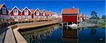 Kragero Kommune houses, built in 1996-97 as second homes by the sea, Portor Brygge, Telemark, Norway, Scandinavia, Europe