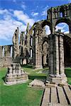Ruins of Whitby Abbey, founded by St. Hilda in 657AD, Whitby, Yorkshire, England, United Kingdom, Europe