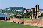 Blick von der Marienkirche in Richtung Grand Hotel und South Shore, Scarborough, Yorkshire, England, Großbritannien, Europa