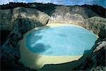 One of three crater lakes at the summit of Kelimutu volcano near Moni, soil chemical creates the unusual colours, island of Flores, Indonesia, Southeast Asia, Asia