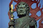 A fiercesome Nio guardian at the brand new temple near the religious centre of Koya-san, Western Honshu, Japan, Asia