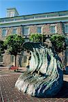 Sculpture depicting someone diving into a wave, Newport, Rhode Island, New England, United States of America, North America