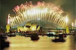 Spektakuläre Silvester Feuerwerk anzuzeigen, Sydney, New South Wales, Australien, Pazifik