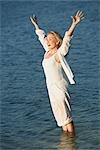 Woman Standing in Lake, Florida, USA