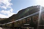 Flamsbana Railway Train, Fjord at Flam, Norway