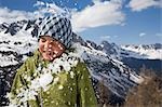 Boy hit by snowball.