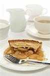 Partially Eaten Piece of Apple Pie on Plate