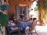 Cosy summer table on the terrace