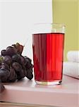 Glass of red grape juice