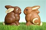 Two chocolate easter bunnies
