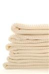 Stack of white piqué towels