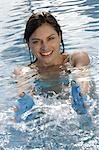 Woman in swimming pool