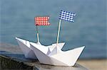 Two paper boats