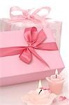Pink gifts and pink candles