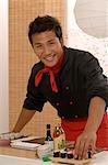 Asian chef preparing food