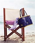 Beach chair and beach bag