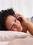 talking on the phone in bed