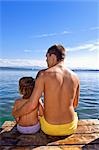 Father and Daughter on Dock