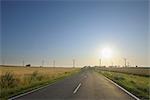 Country Road and Wind Turbines, Rhineland-Palatinate, Germany