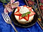 INDIVIDUAL SIZE STRAWBERRY CHEESECAKE WITH FORK