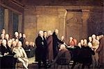 PAINTING OF FIRST CONTINENTAL CONGRESS VOTING FOR INDEPENDENCE FREEDOM JULY 4 1776 BY PINE