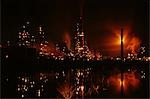 OIL REFINERY AT NIGHT