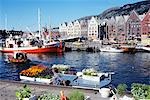 1970s HARBOR BERGEN NORWAY FLOWER MARKET