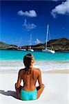 1990s TOPLESS WOMAN FROM BACK BEACH CARRIACOU WEST INDIES