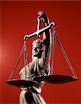 STATUE BLIND JUSTICE HOLDING SCALES