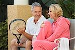 Couple Playing Tennis, Florida, USA