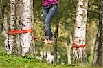 Femme slackline