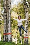 Woman Slacklining