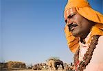 Sadhu in a Pushkar Camel Fair, Pushkar, Ajmer, Rajasthan, India